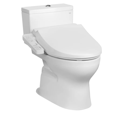 Bàn cầu 2 khối kèm nắp rửa điện tử WASHLET dòng C2 cơ bản TCF23710AAA CS302DW18